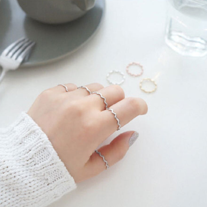 Simple Wave Curves 925 Sterling Silver Ring