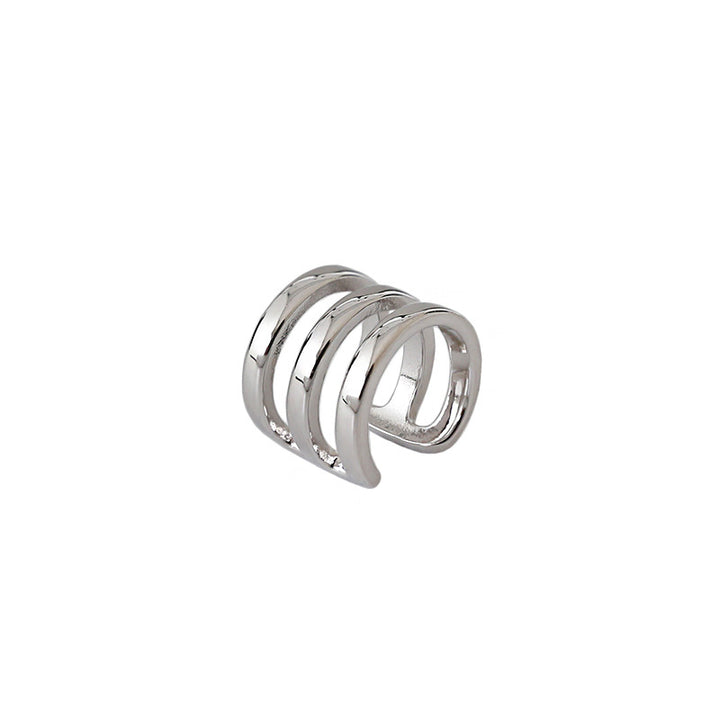 Fashion U Shape Three Layer 925 Sterling Silver Non-Pierced Earring(Single)