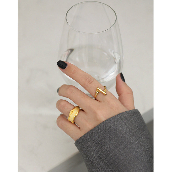 Fashion Wide Wave 925 Sterling Silver Adjustable Ring