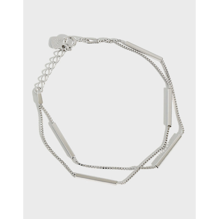 Modisches Doppelschicht Silber Armband