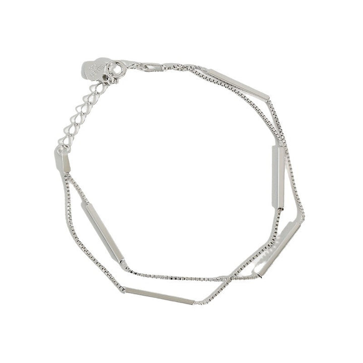 Modisches Doppelschicht Silber Armband