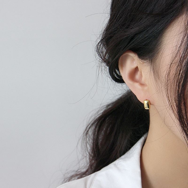 Geometry Rectangle Fashion 925 Sterling Silver Stud Earrings