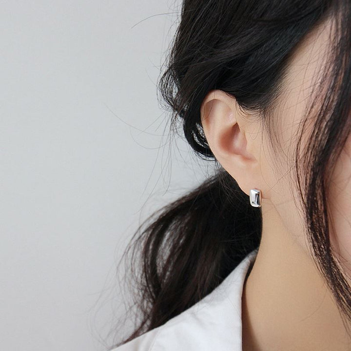 Geometry Rectangle Fashion 925 Sterling Silver Stud Earrings