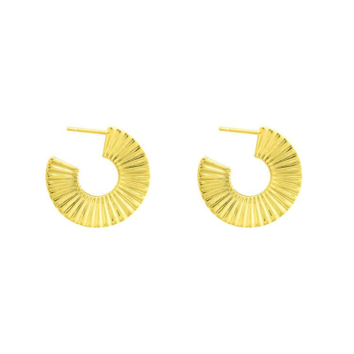 Women Sector Circle 925 Sterling Silver Hoop Earrings
